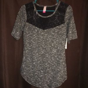 Black lace yoke top. Never worn before